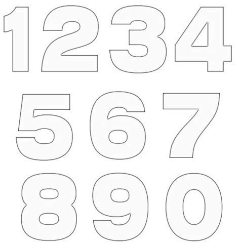 Numbers Outline Printable