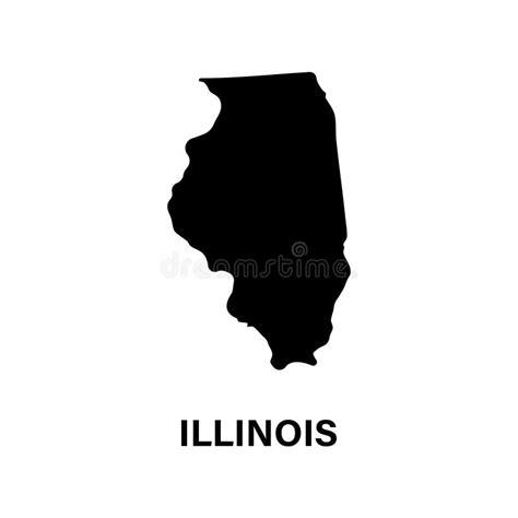 Illinois State Map Silhouette Icon Stock Illustration Illustration