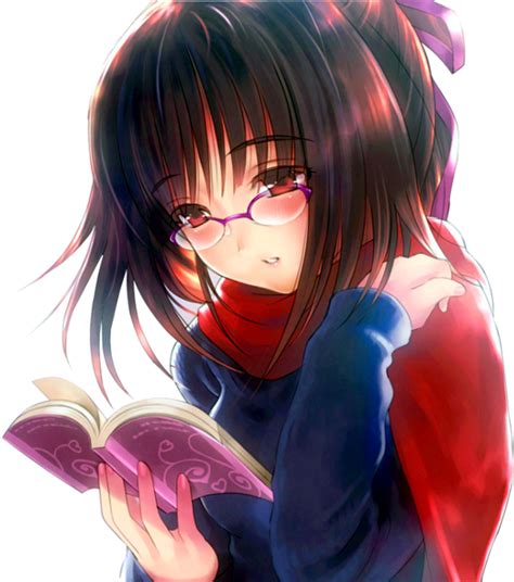 Cute Anime Girl Reading Book Anime Girl With Book Png Free