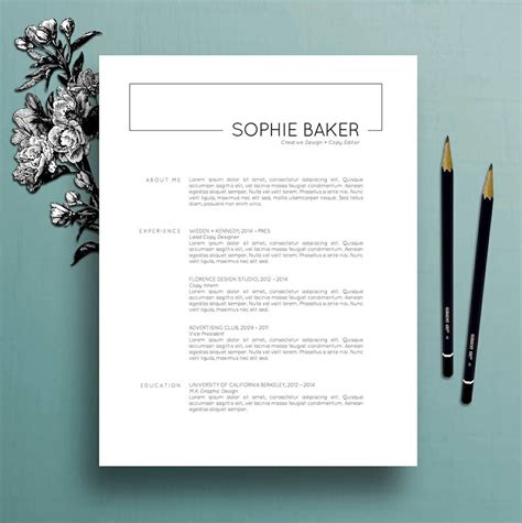 Resume Template Modern Resume Clean Resume Resume Minimalist Resume