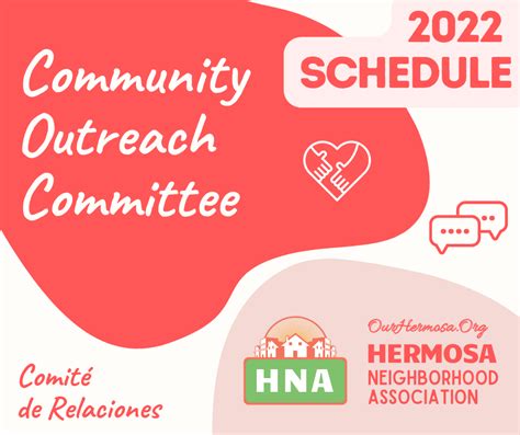 Hermosa Community Outreach Committee Meeting Schedule For 2022