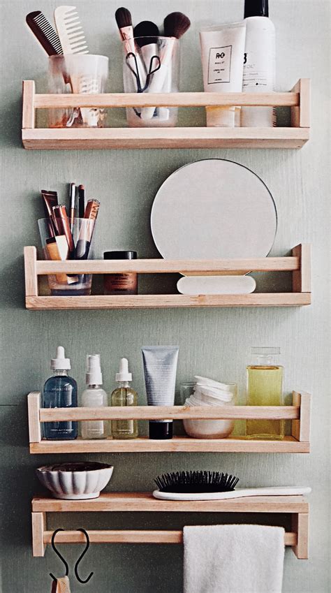 Bathrooms come in all shapes and sizes, and unfortunately, sometimes, with little to no storage space. IKEA - Bekvam spice racks Love the upside down idea ...