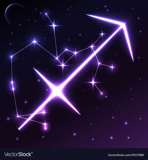 Space Symbol Of Sagittarius Of Zodiac And Horoscope Concept Vector Art