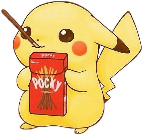 Not My Art Pikachu Is Eating Pocky Kawaii Pikachu Pikachu Cute