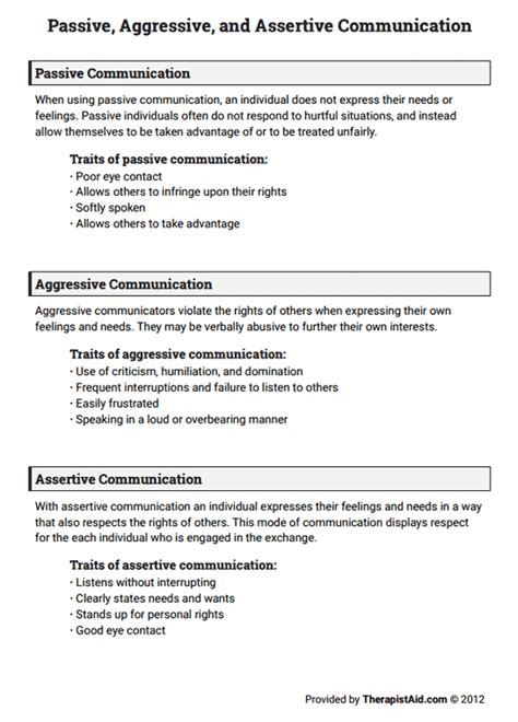 Passive Aggressive And Assertive Communication Preview Interpersonal