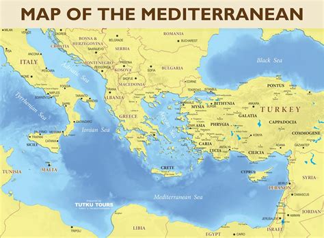 And having egypt show quiz on here so from that perspective it is in the middle of the map but on the eastern side of the map so from that view it is the middle east. TUTKU TOURS - MEDITERRANEAN MAPS - Map of the Eastern ...