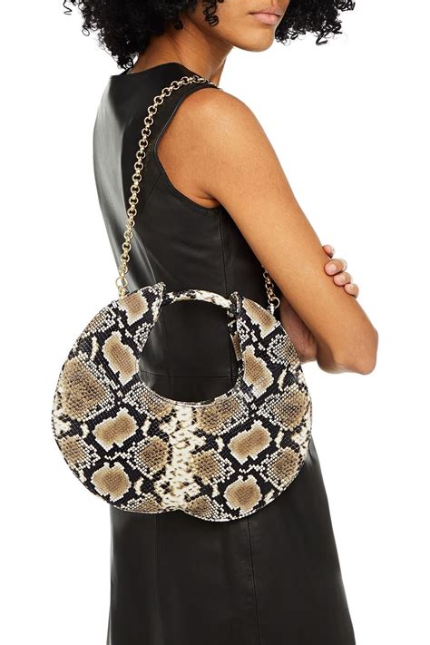 By Far Lune Snake Effect Leather Shoulder Bag Sale Up To 70 Off