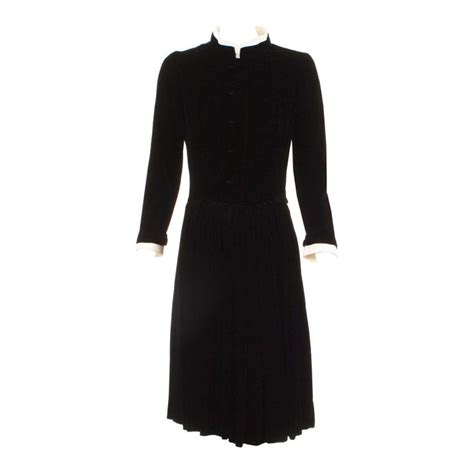 Chanel Haute Couture Black Velvet Dress Circa 1955 Black Velvet