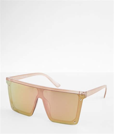 bke mirrored shield sunglasses women s sunglasses and glasses in beige buckle