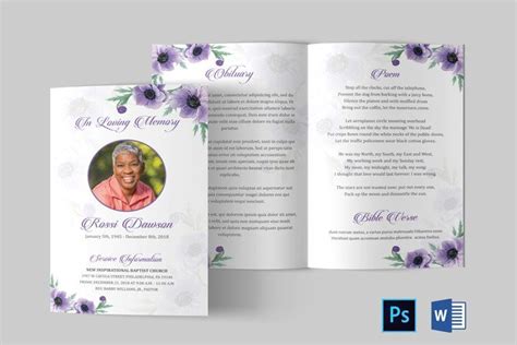 Funeral Program Template Obituary Template 8 Pages 794958