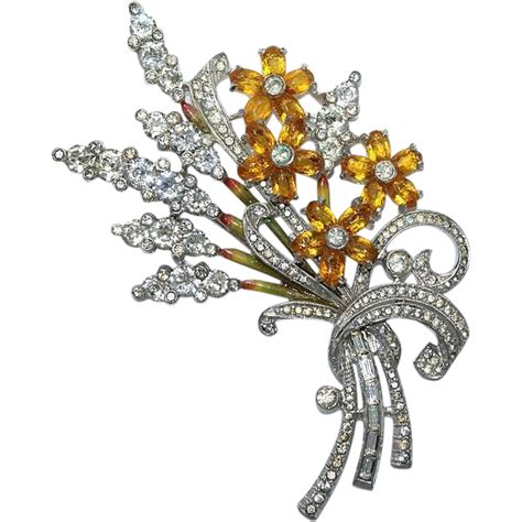 Pennino Enamel Rhinestone Floral Pin Brooch | Floral pins, Floral, Brooch