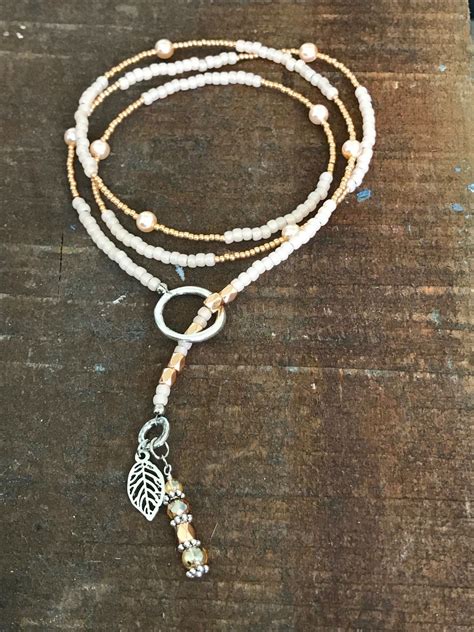 Handmade Beaded Lariat Necklace Etsy Bracelets Handmade Beaded
