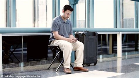 The Luggage With A Handle That Transforms Into A Chair Daily Mail Online