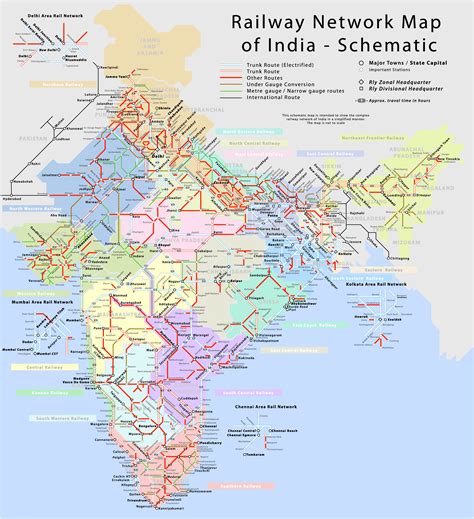 A Schematic Map Of The Complicated Indian Railway Network 2282x2500