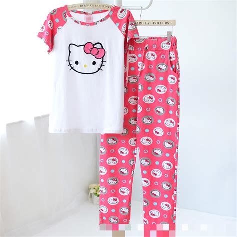 hello kitty big girls teenagers women pajama sets cute women s sleepwear homewear sexy nightwear