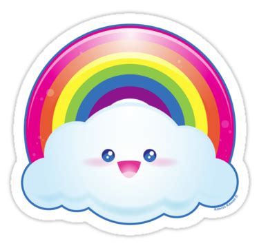 'Kawaii Shiny Rainbow' Sticker by kimchikawaii | Rainbow clipart, Rainbow stickers, Rainbow