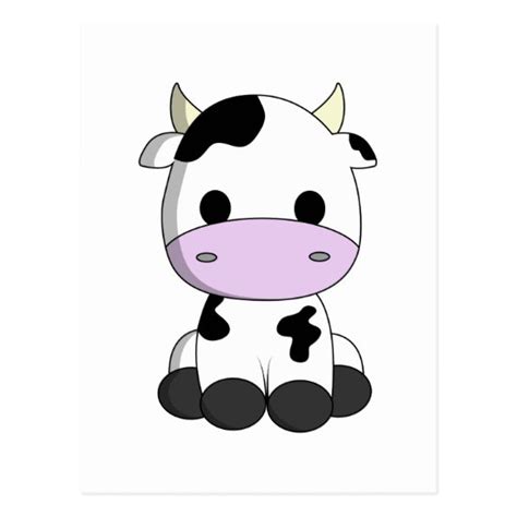 Cute Baby Cow Cartoon Postcard Cute Kawaii Animals Cute Animal