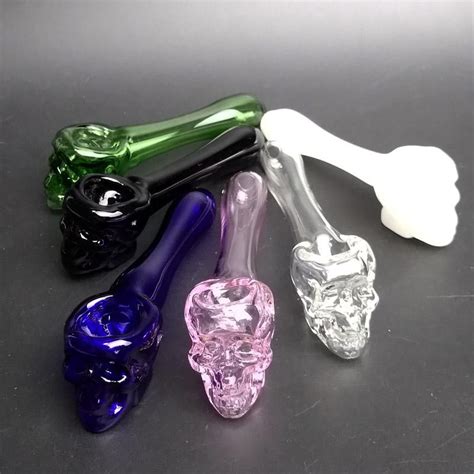 Hot Selling Colorful Great Pyrex 4 3 Skull Glass Pipe Thick Color Glass
