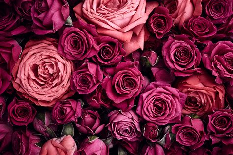Fondos De Pantalla Rosas Muchas De Cerca Burdeos Color Flores Descargar