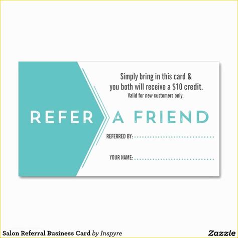 Refer A Friend Card Template Free Of Salon Referral Business Card