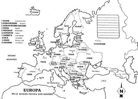 Mapa De Europa Con División Política Con Nombres Mapa De Europa Mapa