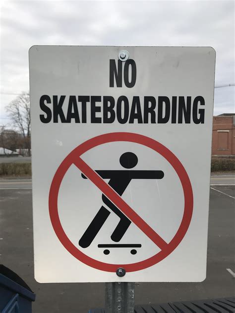 This Fairly Accurate No Skateboarding Sign Except The Arms Kids