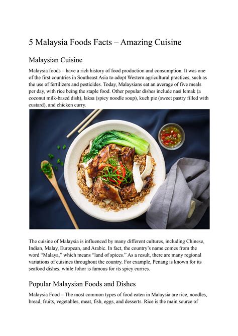 5 Malaysia Foods Facts Amazing Cuisine Exploretraveler By John