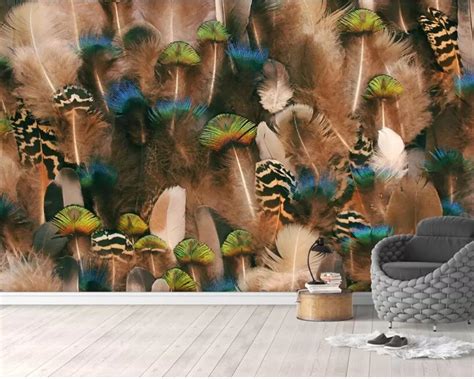Beibehang Custom Personality 3d Wallpaper Mural Fashion Nordic Feather