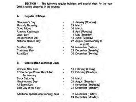 Before clicking details, give each timeframe. Regular holidays and special (non-working) days for 2018 ...