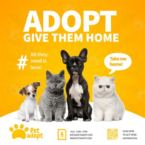 Pet Adoption Ads Template Postermywall