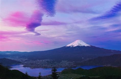 Mount Fuji Purple Wallpapers Wallpaper Cave