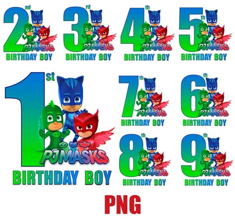 Pj Mask 3rd Birthday Svg