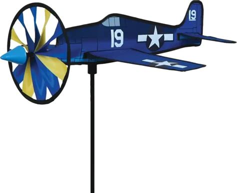 20and Airplane Wind Spinner Whirligig Garden Stake Hellcat By Premier