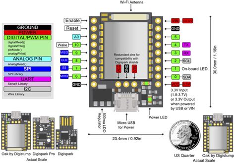 10 Digistump Oak Esp8266ex Board Is Arduino Compatible Connects To