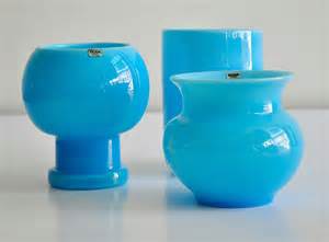 Opaque Blue Glass Vases By Erik Hoglund For Sale At 1stdibs