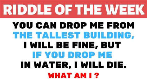Best Riddles With Answers Riddle Of The Week Youtube