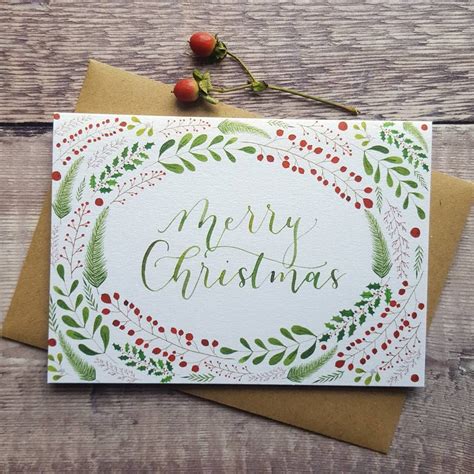 Merry Christmas Hand Lettered Christmas Card Hand Lettered