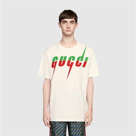 T Shirt With Gucci Blade Print In Gucci Th