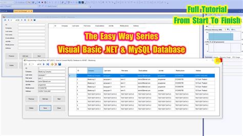 Programming In Visual Basic Net How To Connect Mysql Database To Vb