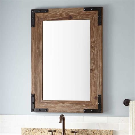 24" Bonner Reclaimed Wood Vanity Mirror - Bathroom | Wood framed