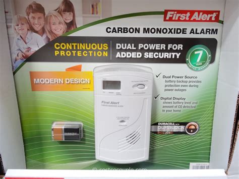 Never position carbon monoxide detectors on the ceiling like you would smoke detectors. First Alert Digital Carbon Monoxide Alarm