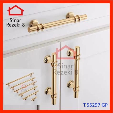 Jual Handle Tarikan 55297 Gold Laci Minimalis Knob Pintu Lemari Emas Dapur Klasik Gp Shopee