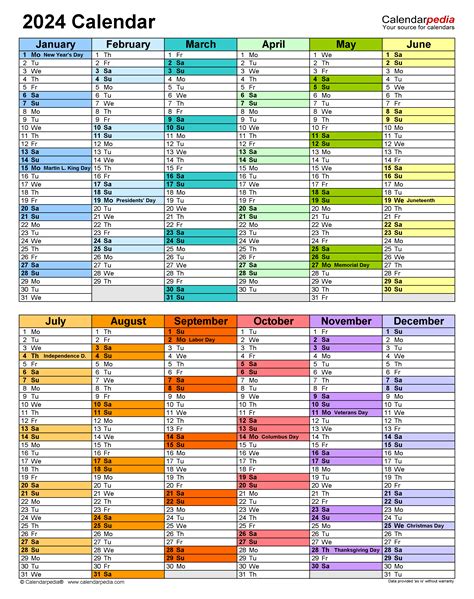 Шаблон календаря 2024 Excel