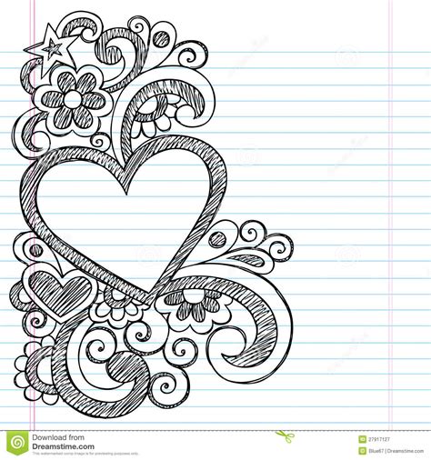 Heart Love Frame Sketchy Doodle Vector Design Stock Vector