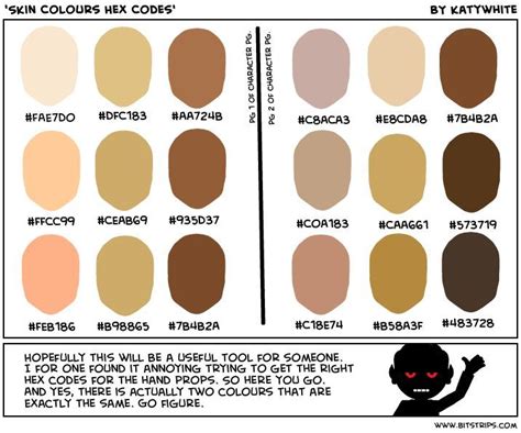 Skin Color Palette Hex Color Codes Skin Color