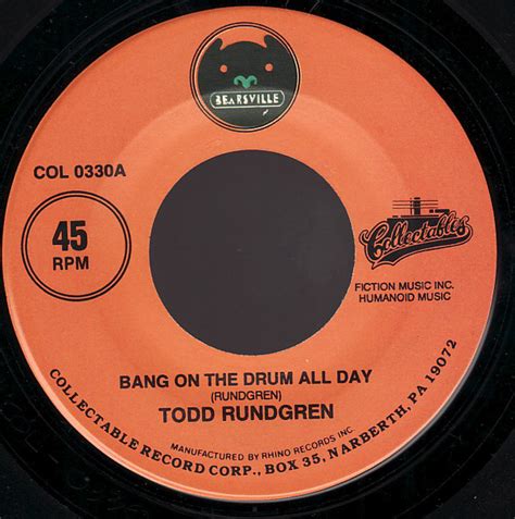 Todd Rundgren Bang On The Drum All Day Good Vibrations Vinyl Discogs