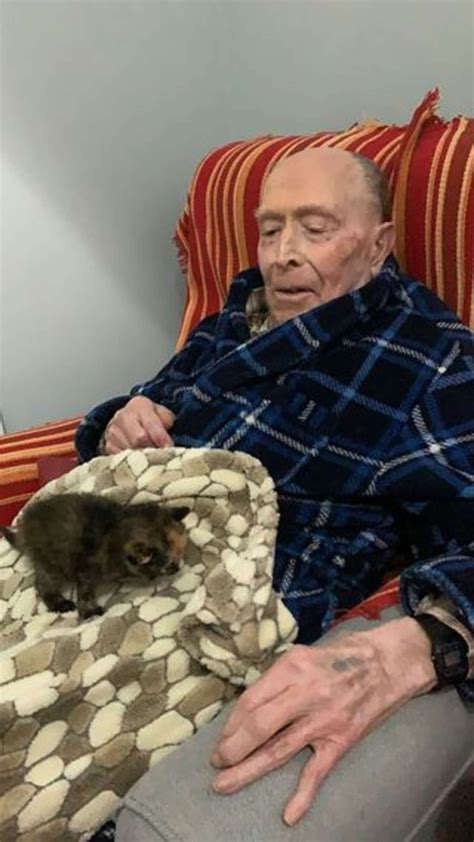 100 Year Old Grandpa Forms The Sweetest Friendship With A Tiny Kitten Old Grandpa Tiny Kitten