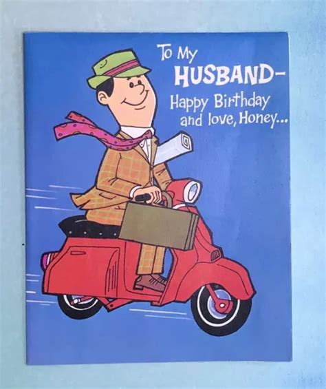 Vintage 1960s Birthday Greeting Card Pop Up Husband Used Happy Die Cut
