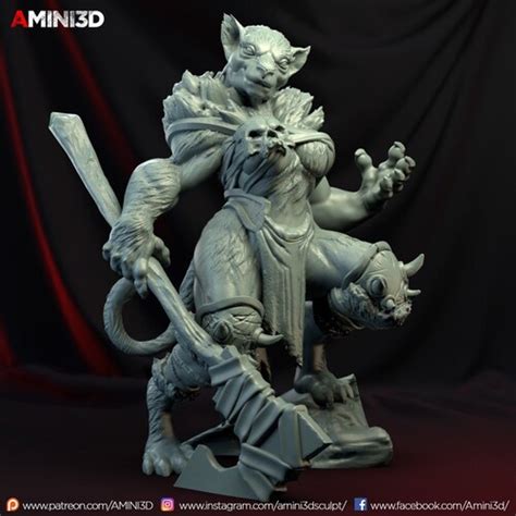 Tabaxi Barbarian Resin Miniature Dnd Miniatures Dungeons Etsy
