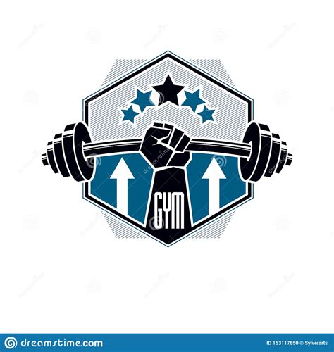 Halterofilismo Do Gym E Logotipo Do Clube De Esporte Da Aptid O